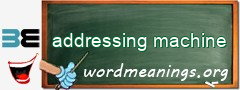 WordMeaning blackboard for addressing machine